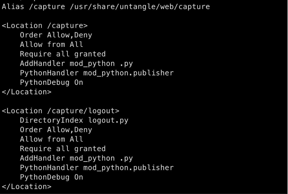 Figure 2: Captive portal Apache configuration