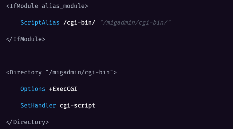 Code 2: Following Lines in httpd.conf