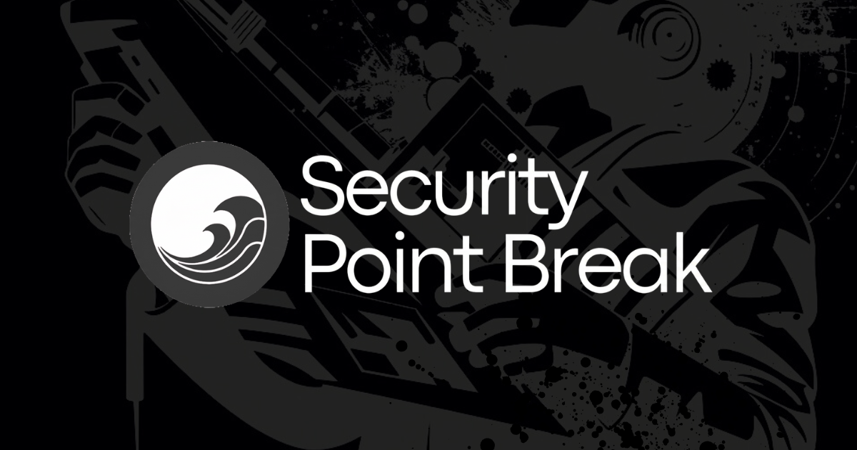 Security Point Break official logo with Bishop Fox branded image background.