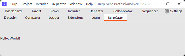 Figure 10 - Result of adding Burp Suite Tab in the user interface