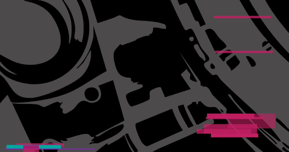 Abstract art with colored line on balck and grey background.