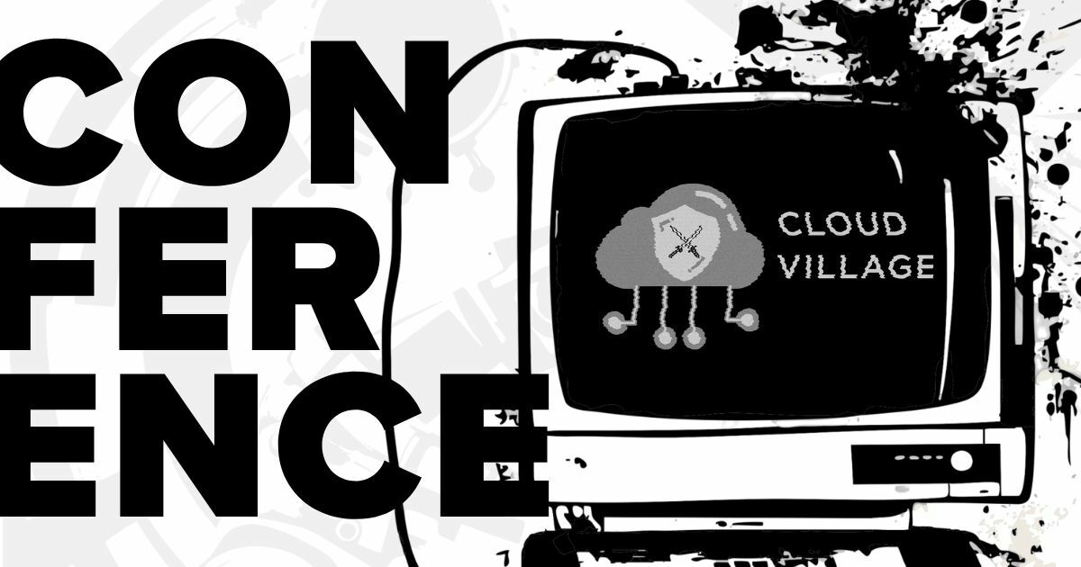 Conference Cloud Village at DEF CON 34 with Cloud Village official logo in retro computer.