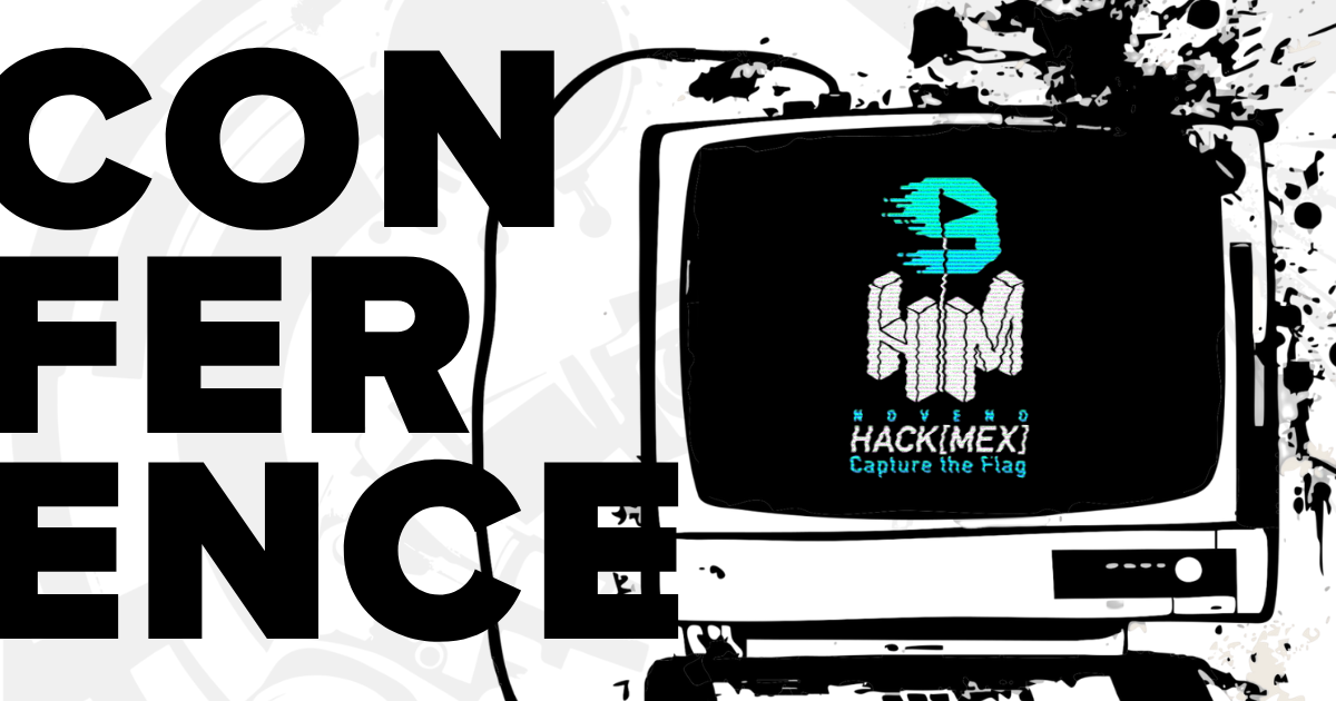 Conference Hack Mex 2026 with Hack Mex official logo in retro computer.