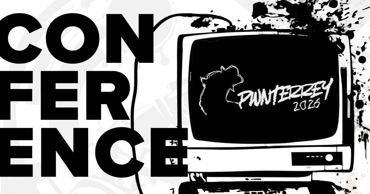 PWNTERREY 2026 Conference with PWNTERREY official logo in a retro computer.