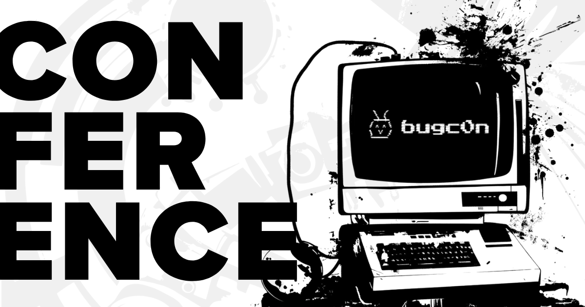 BugCon 2025 conference sponsorship and workshop in Cloud in Mexico City with BugCON's logo inside computer.