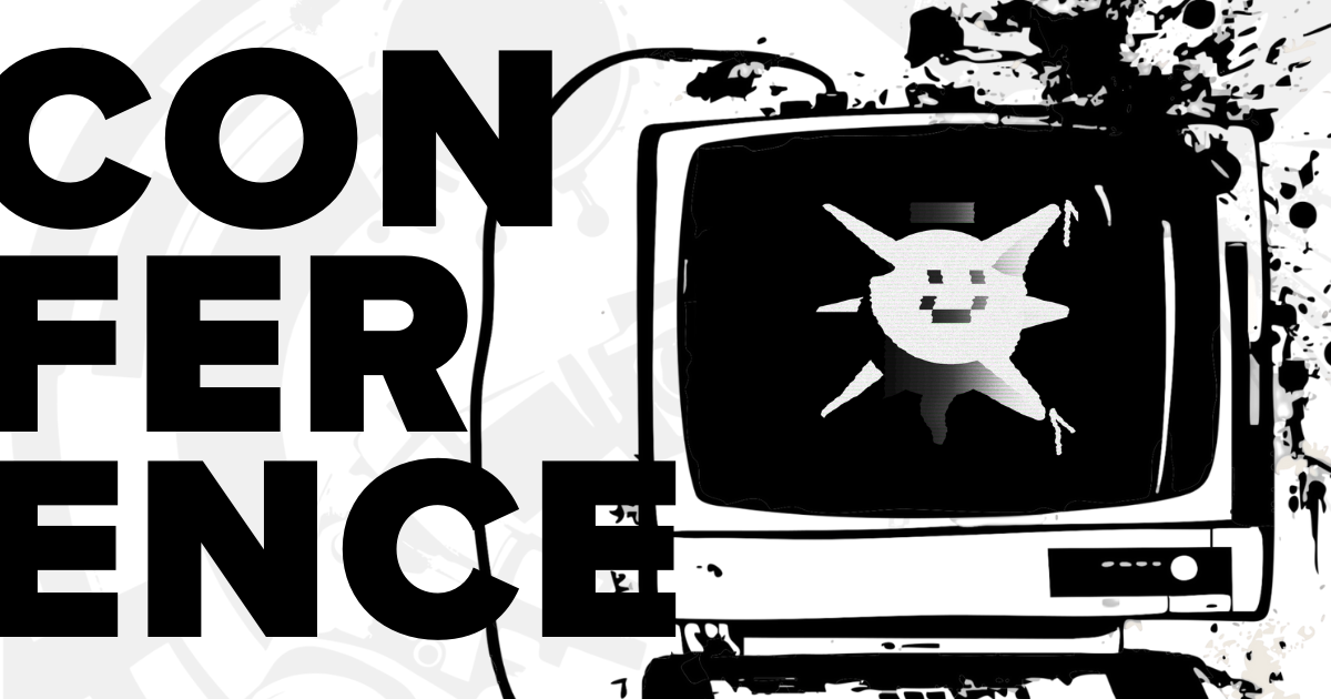 Bishop Fox graphic with HackGDL official logo in retro computer with Conference in bold for the HackGDL 2026 conference.