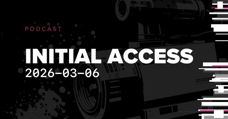 Bishop Fox “Initial Access” graphic dated March 6, 2026, featuring cybersecurity news and threat intelligence updates.