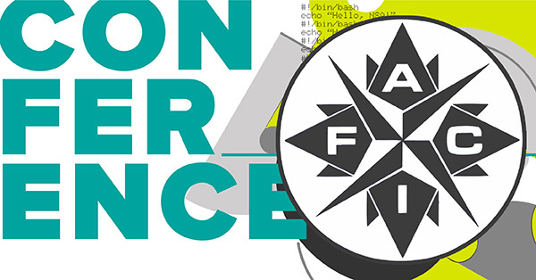 IAFCI conference logo with stylized compass emblem and bold teal text reading 'CONFERENCE' on modern graphic background.