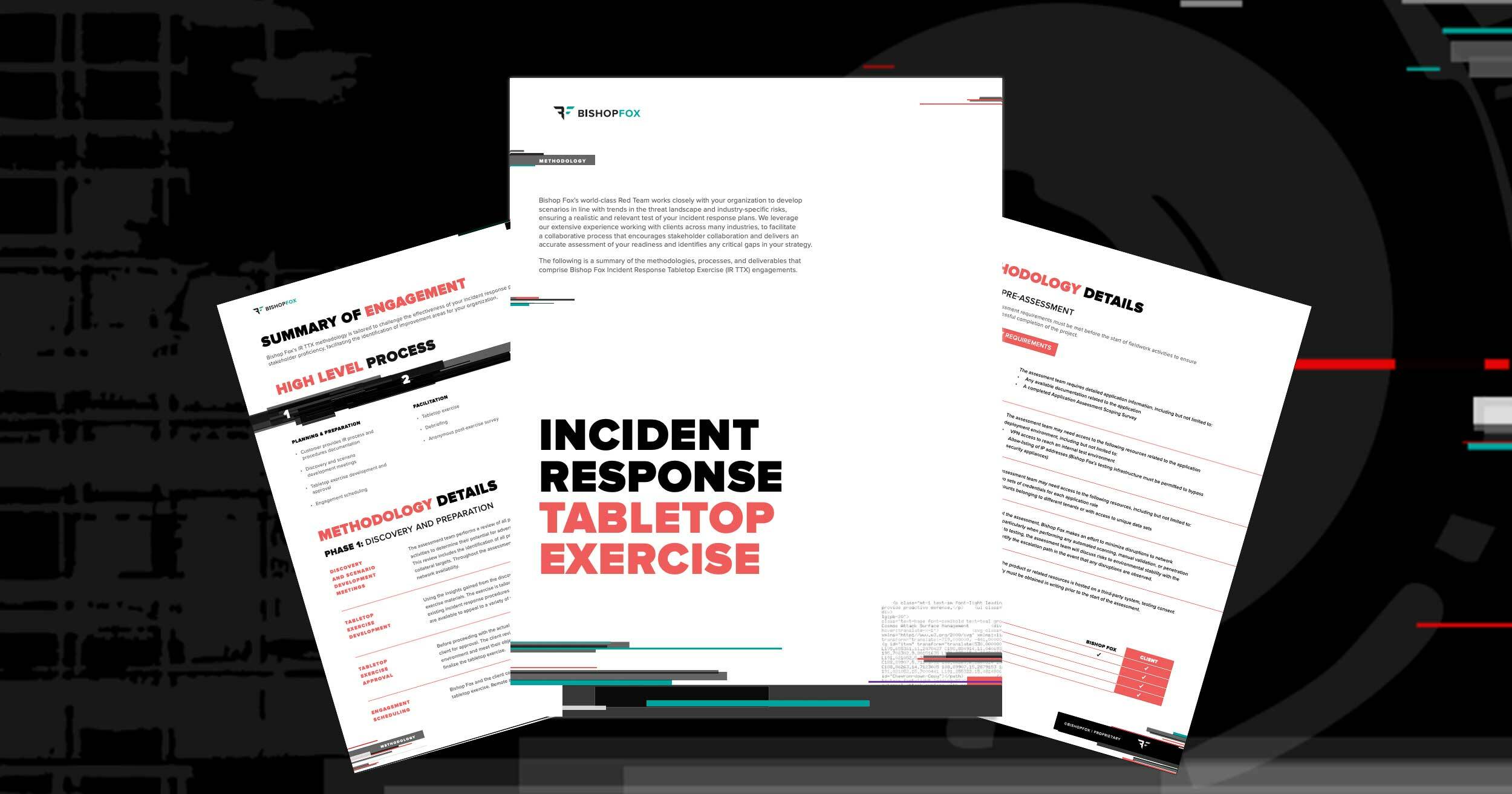 Preview of Bishop Fox Incident Response and Tabletop Exercise Methodology.