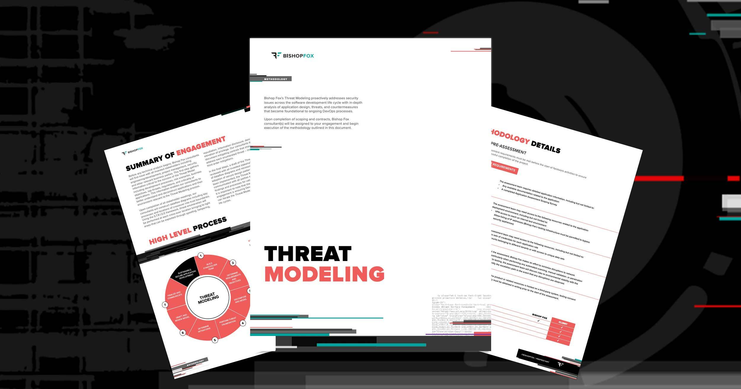 Preview of the Bishop Fox Threat Modeling methodology on dark background.