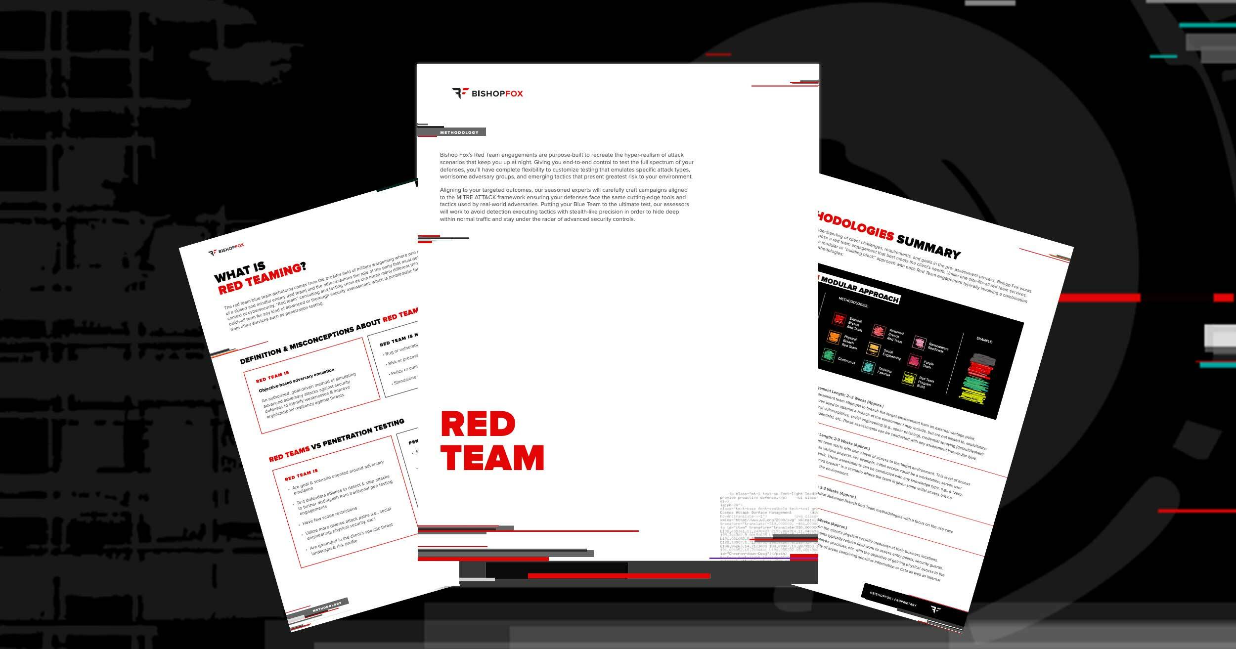 Preview of the Bishop Fox Red Teaming methodology on dark background.