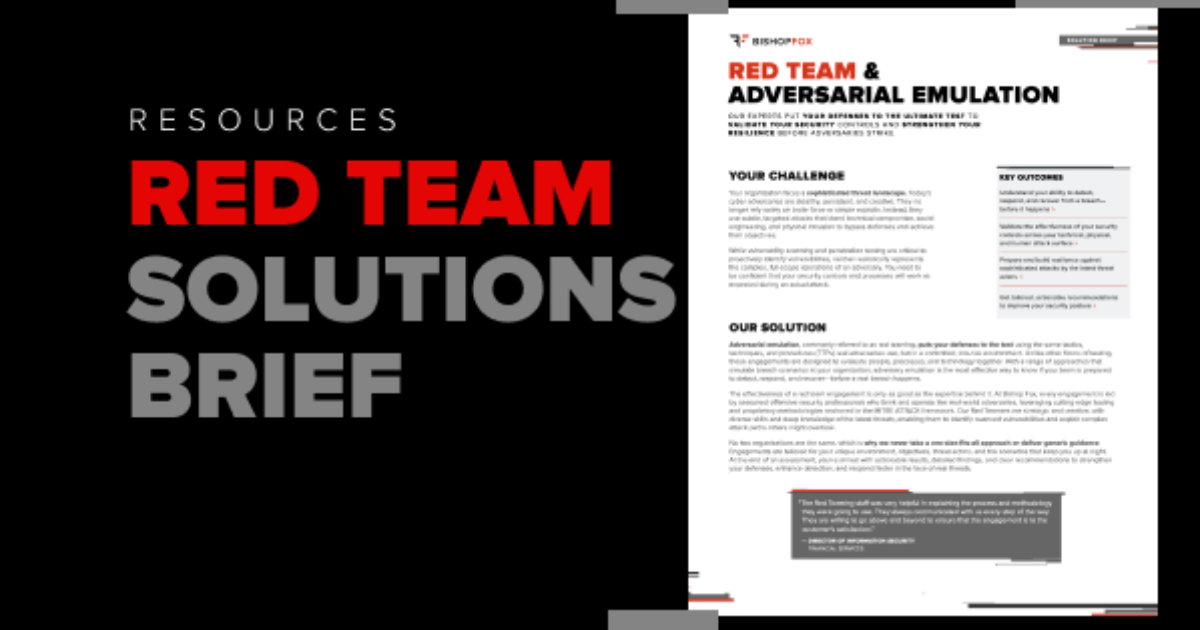 Bishop Fox Red Team & Adversarial Emulation Solution… | Bishop Fox