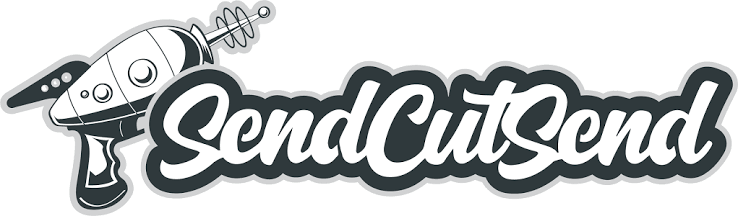 Send cut send logo Manufacturing white